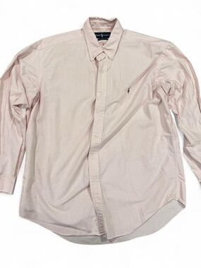 Ralph Lauren Light Pink Pinstripe Button-Up Dress Shirt